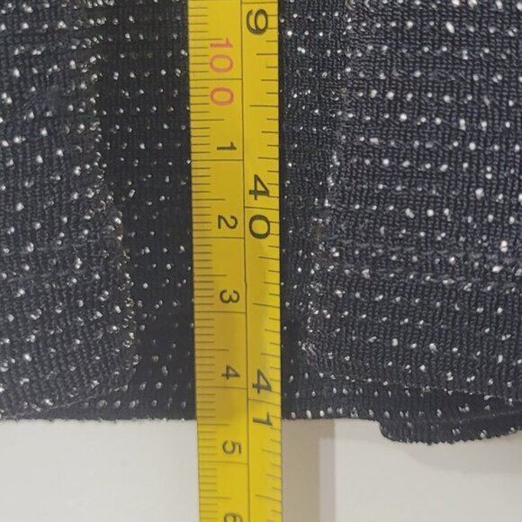 Jones New York NEW Black Metallic Glitter Sleeveless Knee Length Faux Wrap Dress - Picture 8 of 10